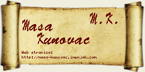 Maša Kunovac vizit kartica
